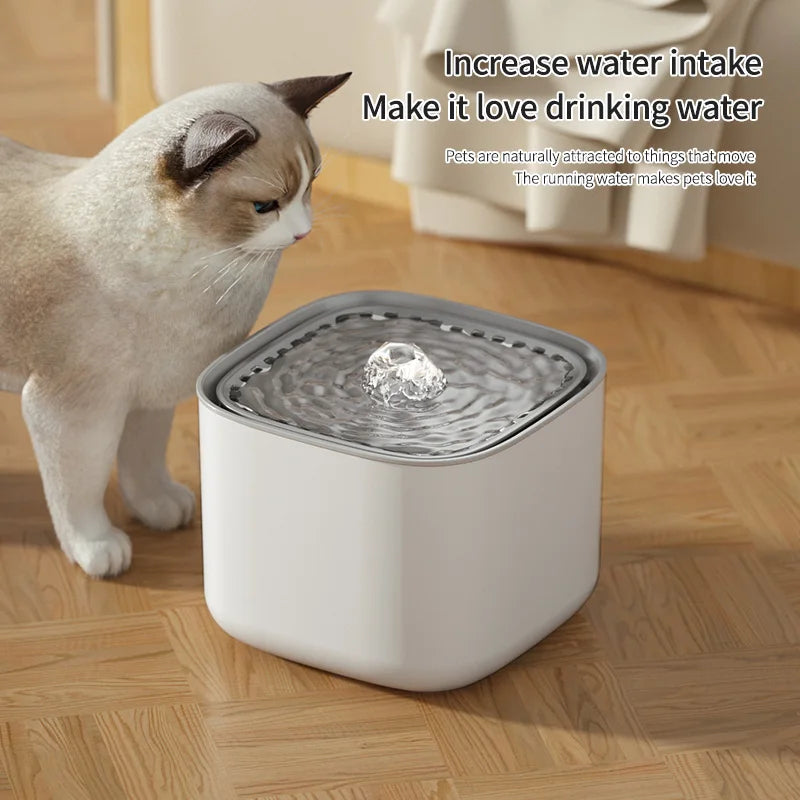 3L Automatic Cat Water Fountain with Recirculating Filter and Large Capacity - USB Electric Silent Water Dispenser for Cats