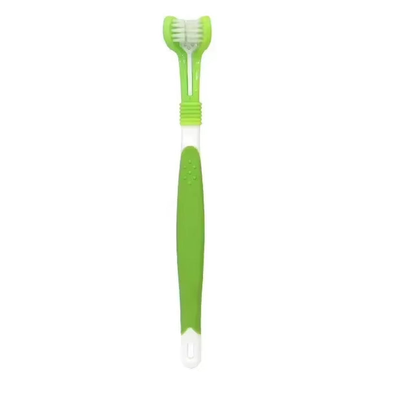3-Sided Plastic Toothbrush for Dogs and Cats - Tartar Removal and Oral Care Tool