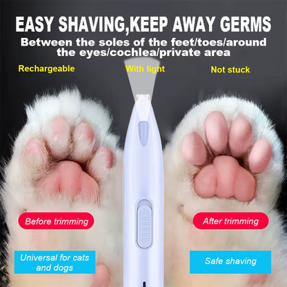 Electric Dog Hair Trimmer - Professional Pet Grooming Tool for Dogs and Cats, Includes Scissors for Feet, Ears, and Sensitive Areas