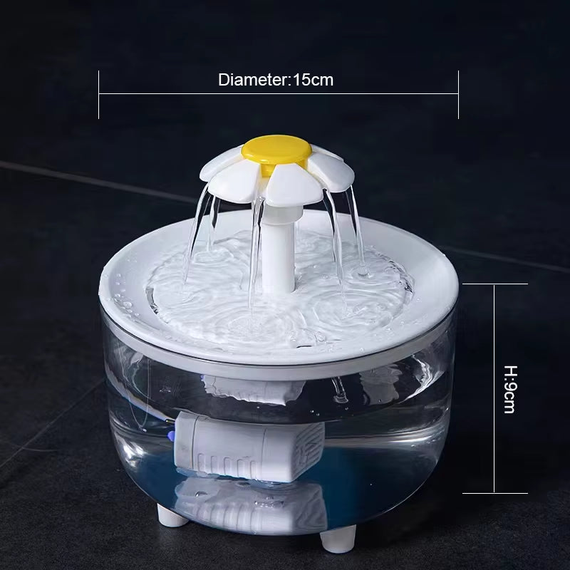 Automatic Pet Water Fountain with USB Power, Quiet Operation, 1200ml Capacity, Recirculating Filtered Water Dispenser for Cats