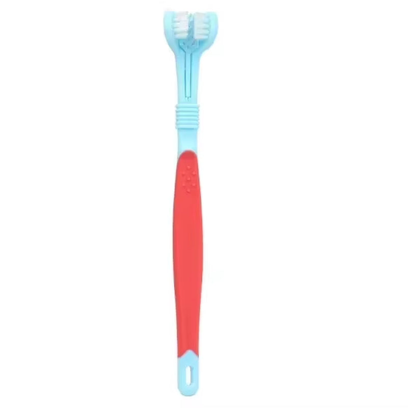3-Sided Plastic Toothbrush for Dogs and Cats - Tartar Removal and Oral Care Tool