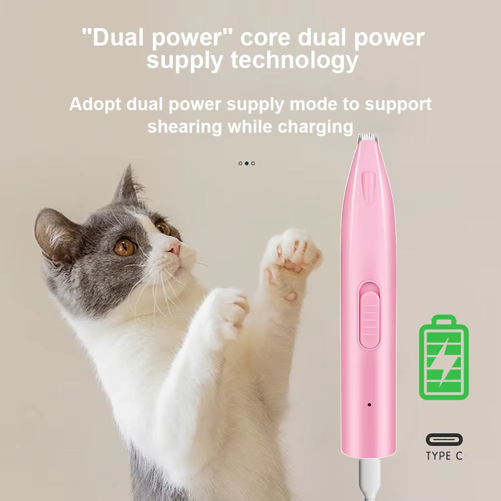 Electric Dog Hair Trimmer - Professional Pet Grooming Tool for Dogs and Cats, Includes Scissors for Feet, Ears, and Sensitive Areas