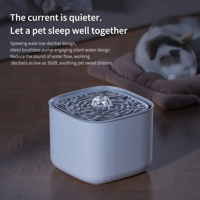 3L Automatic Cat Water Fountain with Recirculating Filter and Large Capacity - USB Electric Silent Water Dispenser for Cats