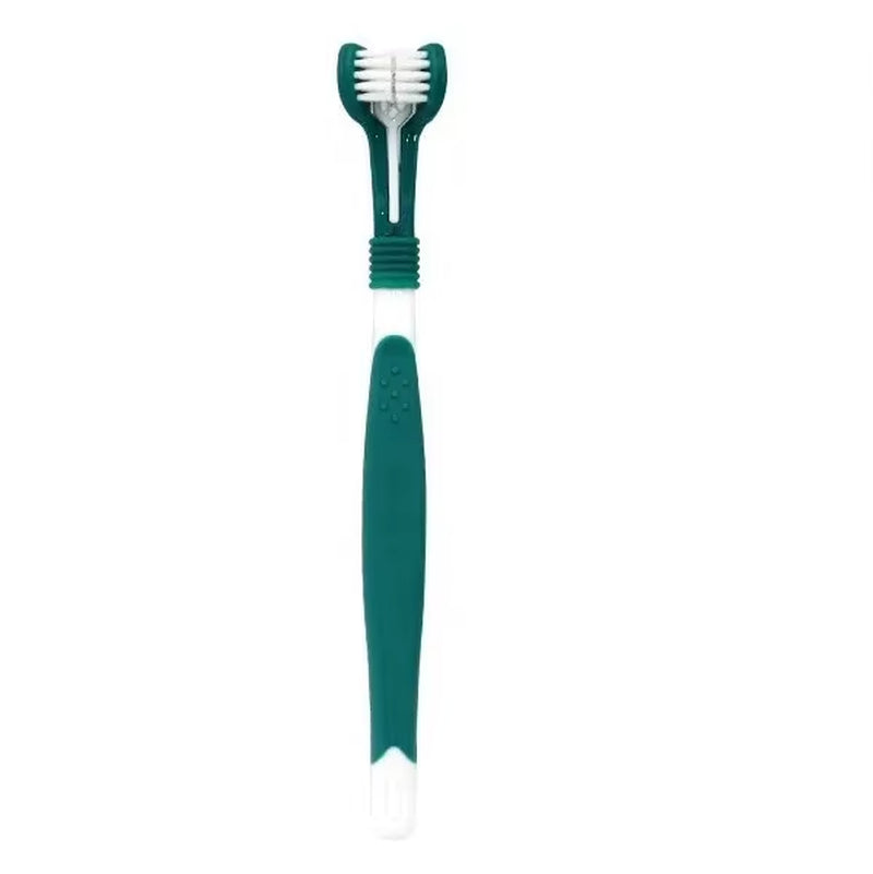 3-Sided Plastic Toothbrush for Dogs and Cats - Tartar Removal and Oral Care Tool