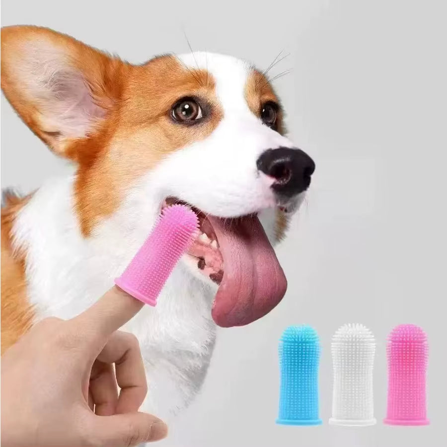 3-Sided Plastic Toothbrush for Dogs and Cats - Tartar Removal and Oral Care Tool